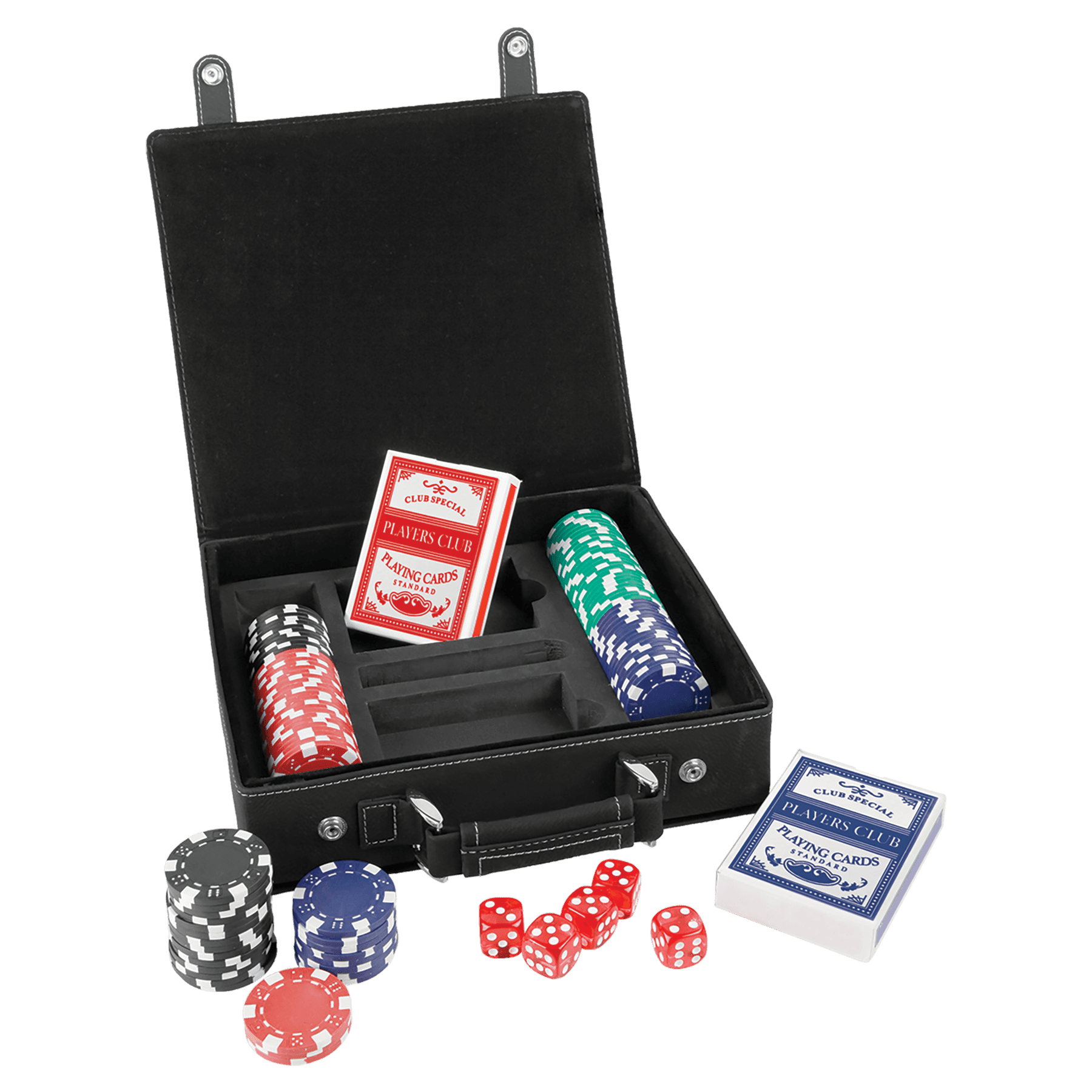 Laserable Leatherette poker, setovi karata i kockica