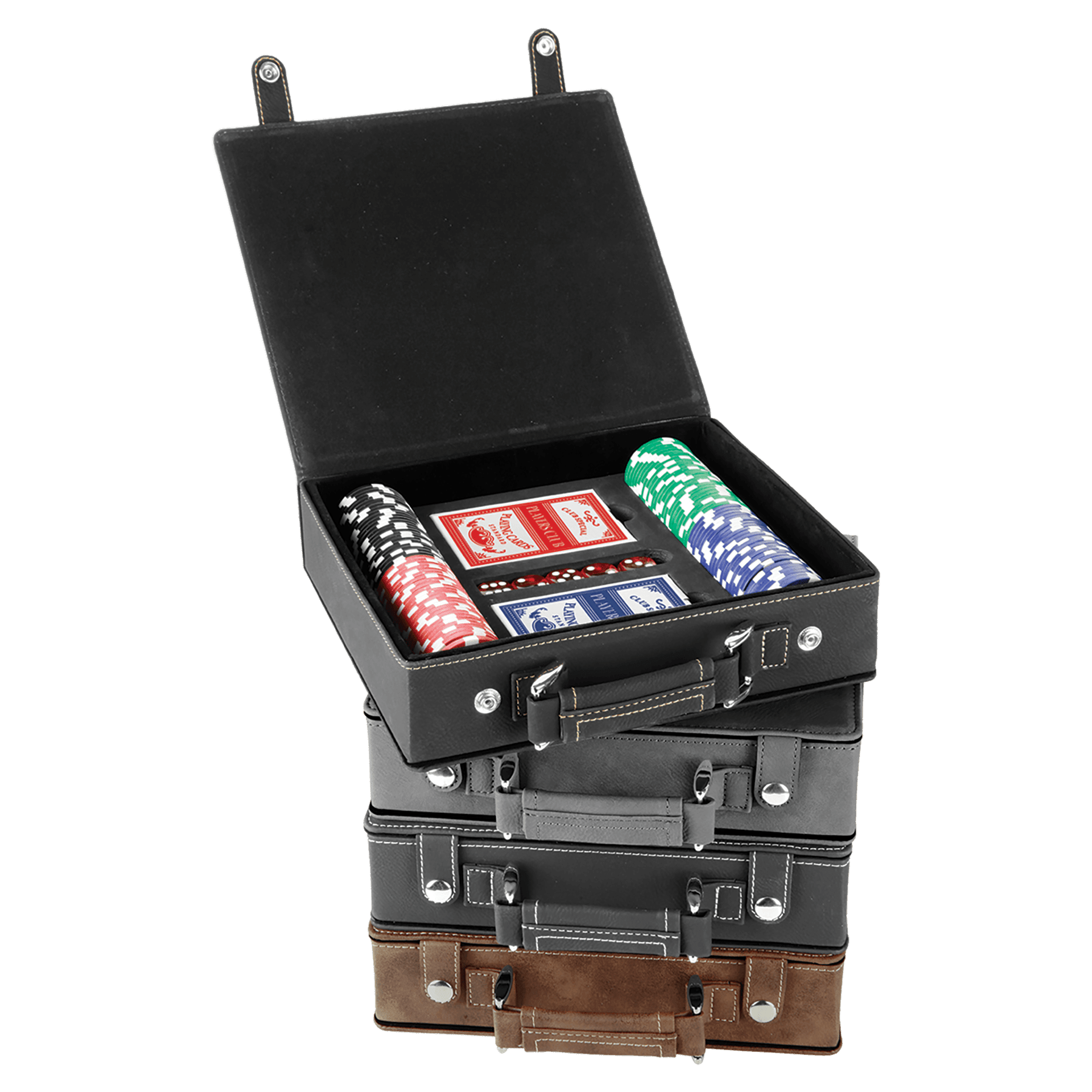 Laserable Leatherette poker, setovi karata i kockica
