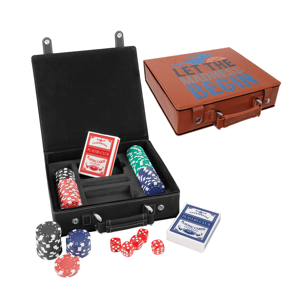 Laserable Leatherette poker, setovi karata i kockica