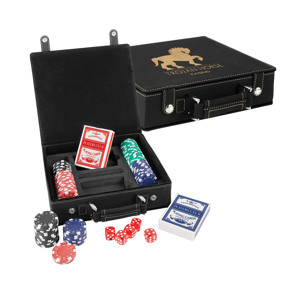 Laserable Leatherette poker, setovi karata i kockica