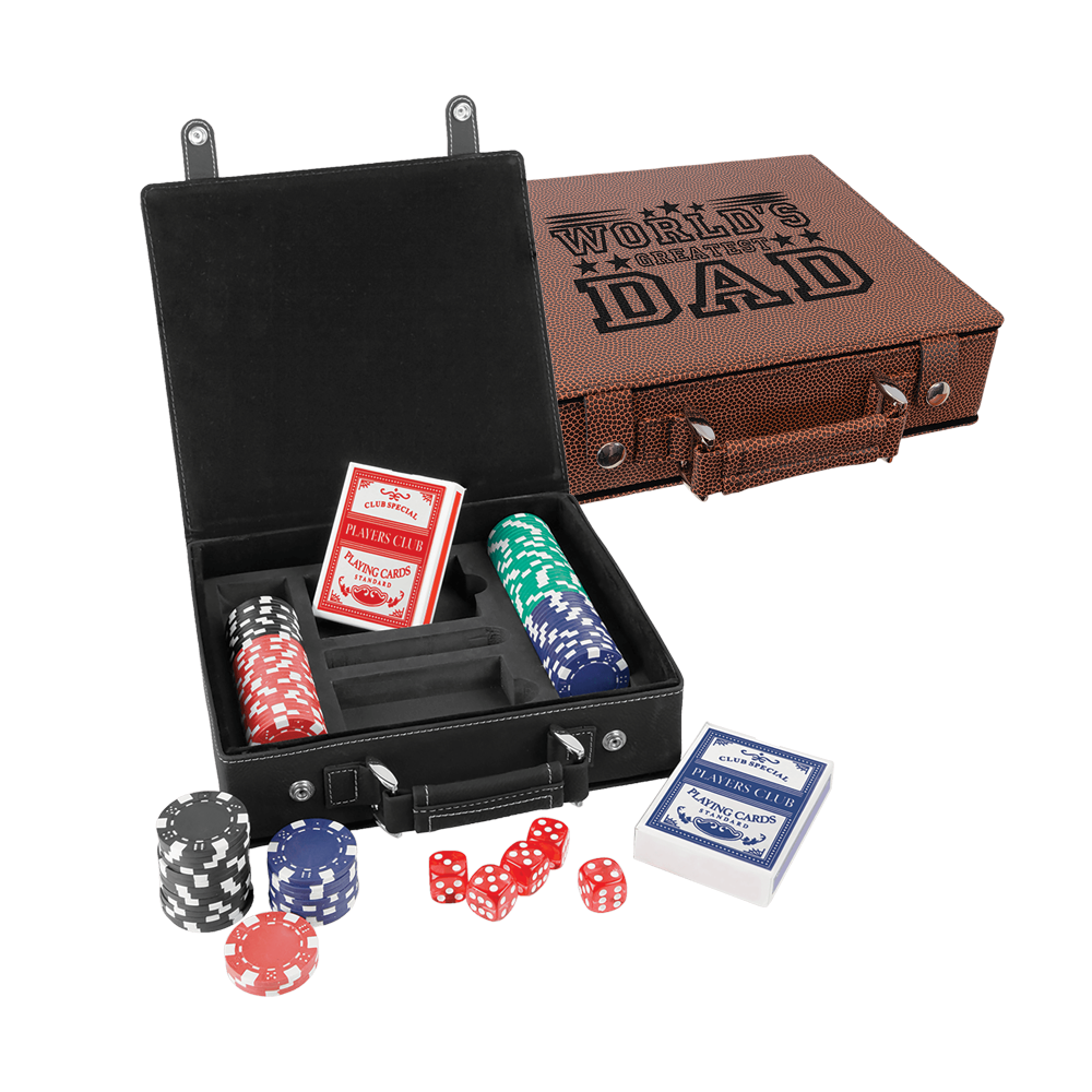 Laserable Leatherette poker, setovi karata i kockica