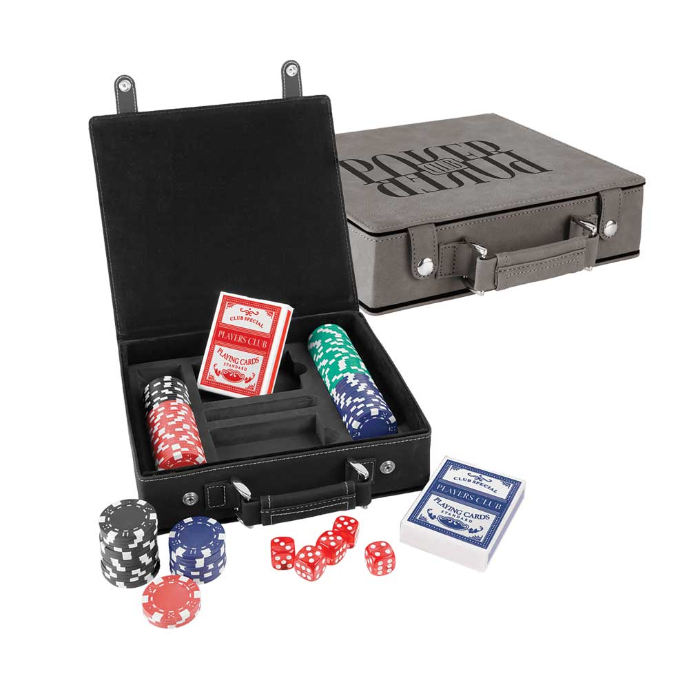 Laserable Leatherette poker, setovi karata i kockica