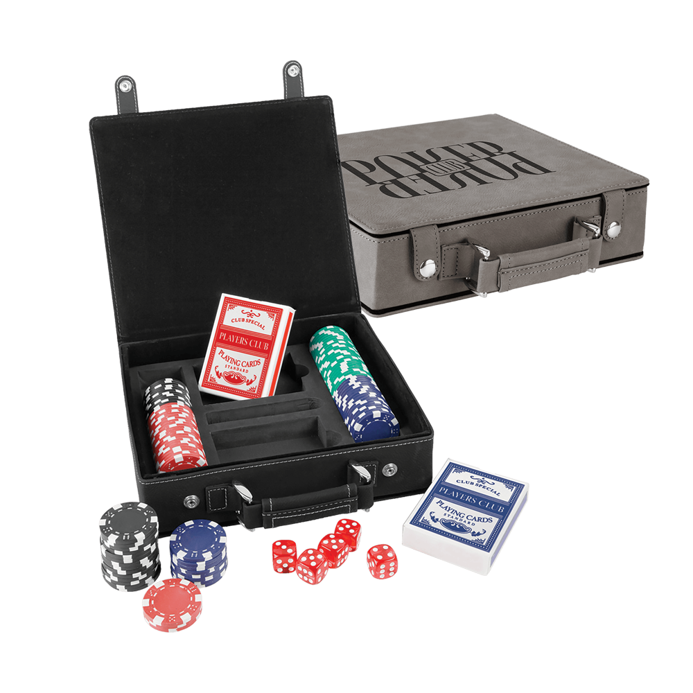 Laserable Leatherette poker, setovi karata i kockica
