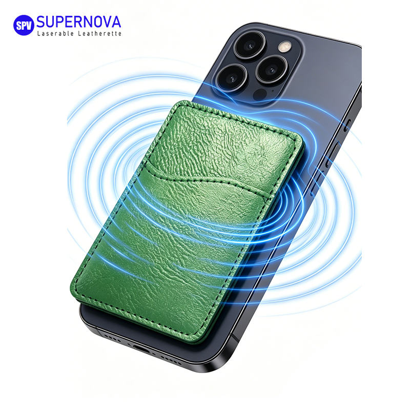 Laserable držač telefonske kartice od umjetne kože s magnetom