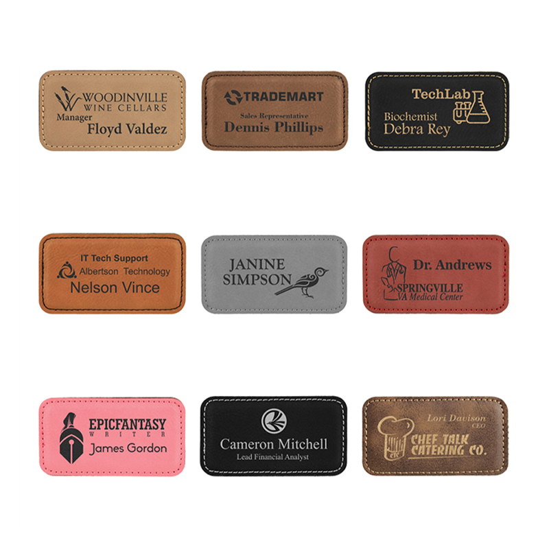Leatherette Large Rectangle Name Badges